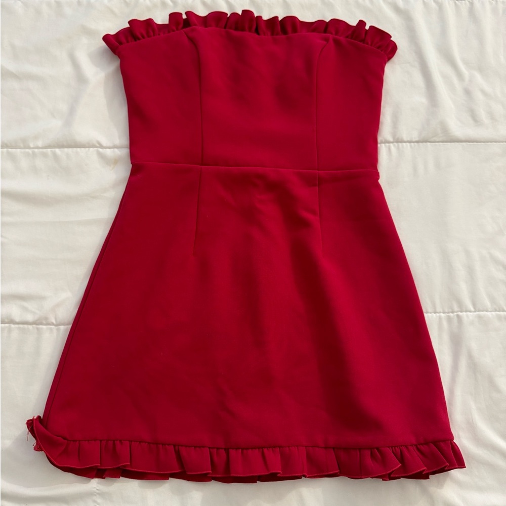 French Connection - Red Strapless Mini Dress